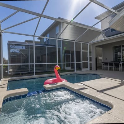 Themed 5Bd Family Villa w Pool Jacuzzi Near Disney