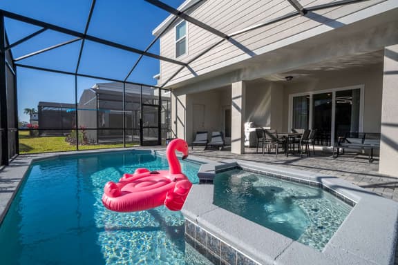 Luxury 7Bd near Disney w Pool Spa & Resort 16218