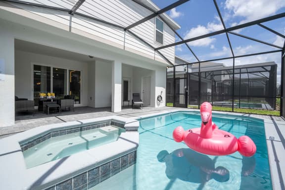 Stunning 7Bd Pool Jacuzzi near Disney Resort 16217